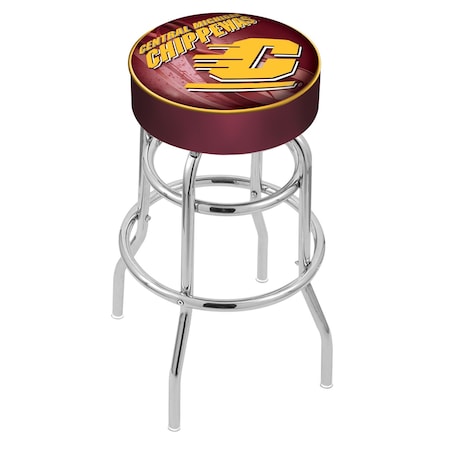 Holland Bar Stool Co 30" Central Michigan Cushion Seat, 2-Ring Chrome Swivel Bar Stool L7C130CenMic-D2